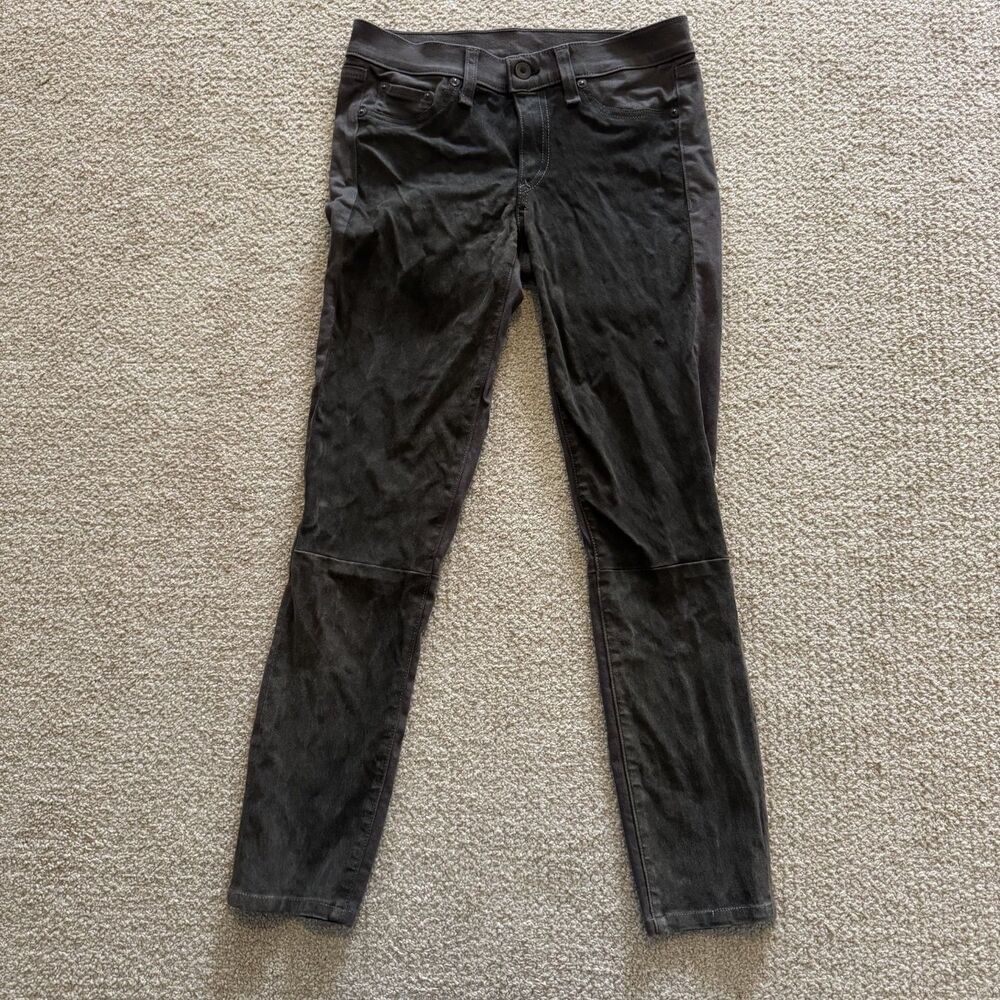 Rag & Bone Jeans Womens Size 27 Gray Embroidered Roica Contrast Panels Stretch